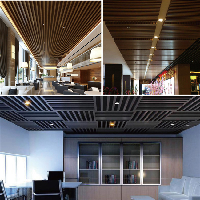 Wood Grain Color U Shape Pvc Wooden Ceiling Tube Decoration