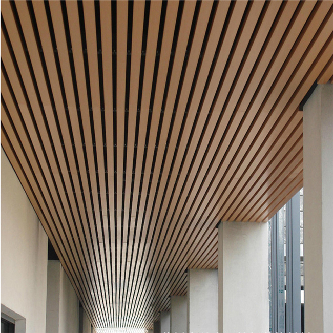 Wood Color PVC Ceiling Panels , WPC / PVC Decorative Wall Ceiling Panels For Hotel