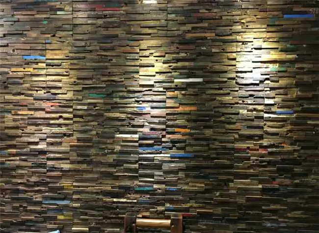 Natural Mosaic Wood Floor Mixed Color , Old Ship Modular Wood Wall Panels