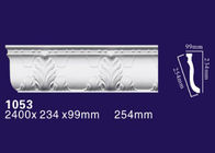 Pu Material Interior Decorative Crown Moulding White Color For Wall / Ceiling