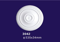 White Color Round Solid Ceiling Medallions Light Weight Building Material