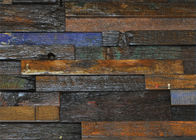 Mixed Color Wood Mosaic Wall Panels , Old Boat Acoustic Wood Wall Panel