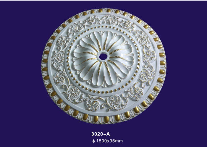 Large Size Polyurethane Ceiling Medallion / Light Medallion For House Decoration