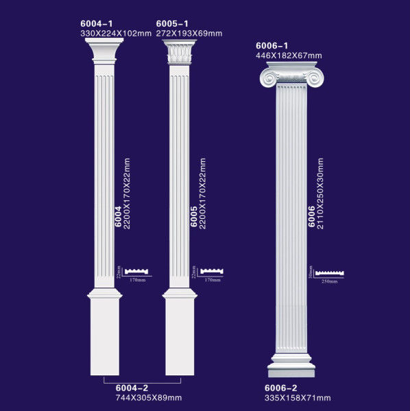 Lightweight European Polyurethane Columns / Roman Pillars For Wall / Ceiling