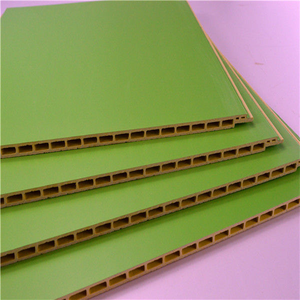 Green Color PVC Wall Cladding / Panel , Interior Wood Plastic Composite Board